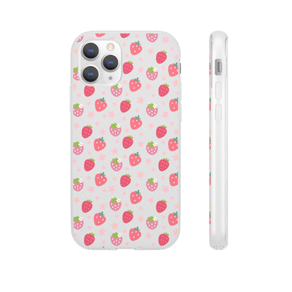 Strawberries and Daisies Flexible Phone Case iPhone Case Samsung Galaxy - Phone Case - Kristine Celestine