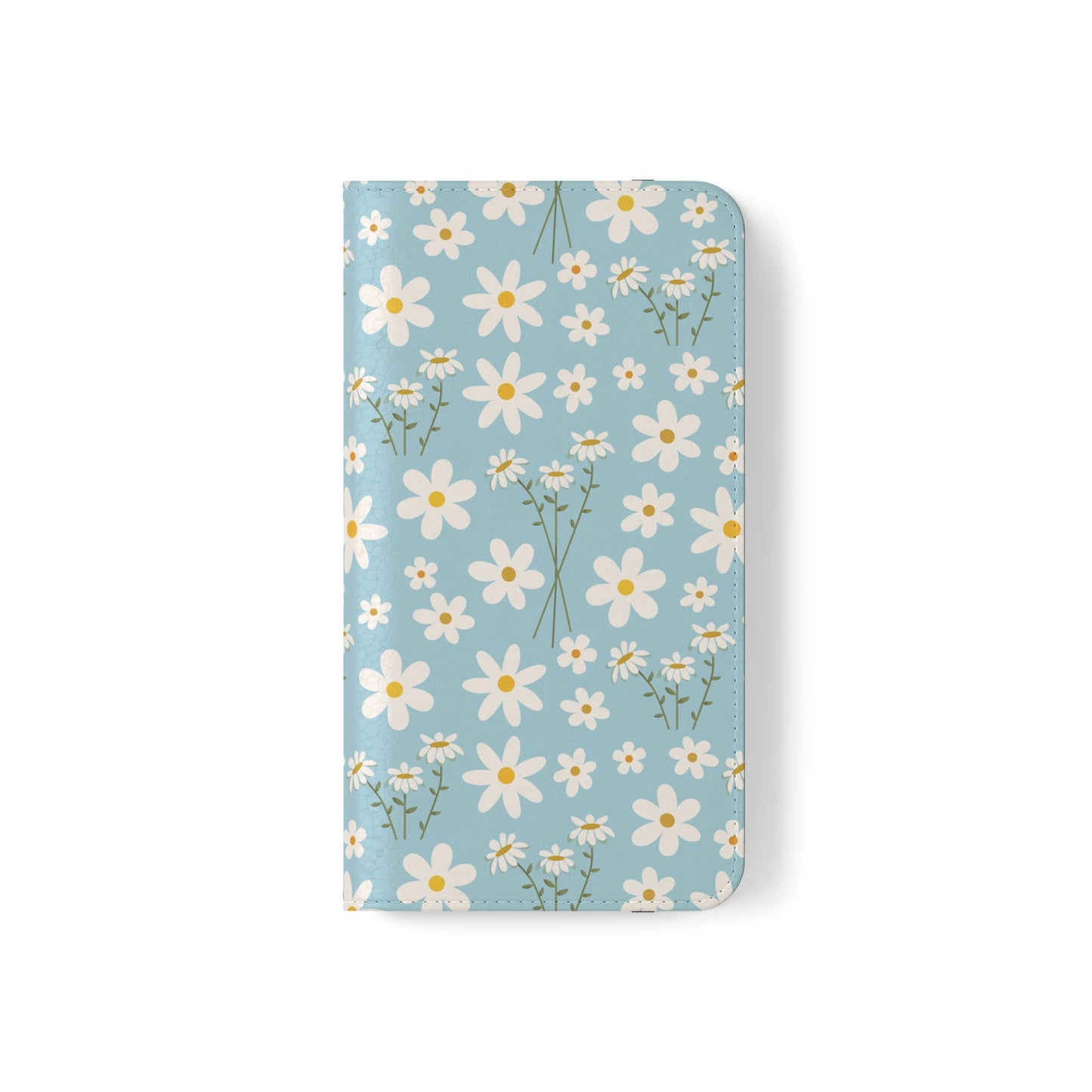 Sky Blue Daisy Flip Phone Case Cover with Pockets - Phone Case - Kristine Celestine