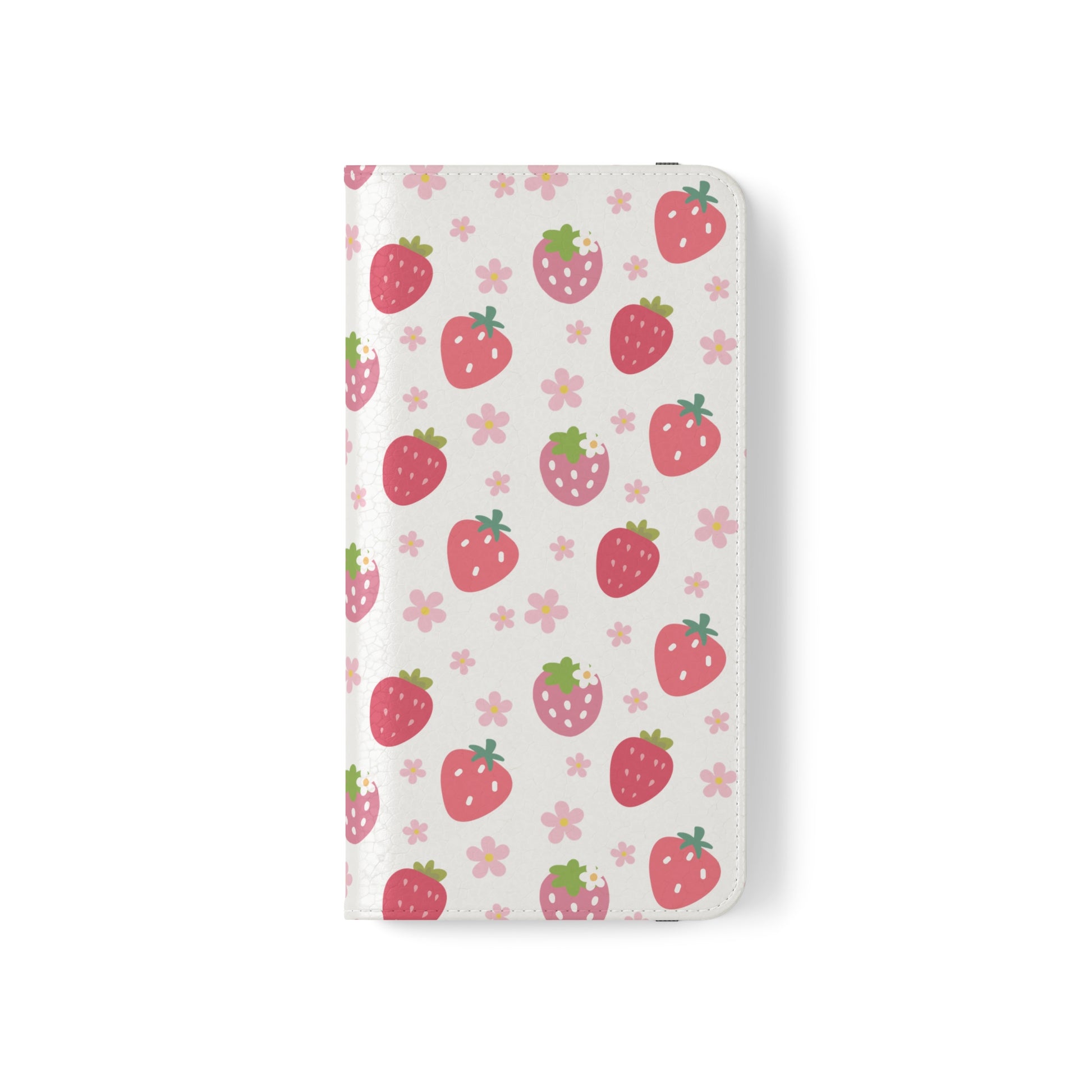 Strawberries and Daisies Flip Phone Case Cover with Pockets - Phone Case - Kristine Celestine