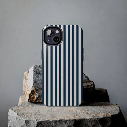 Navy Blue Stripes Tough Phone Case for iPhone and Samsung Galaxy