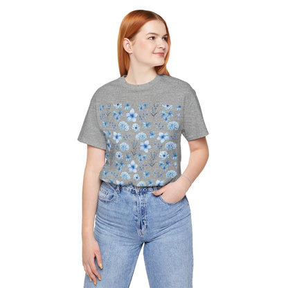 Snowy Blue Flowers T - Shirt - T - Shirt - Kristine Celestine