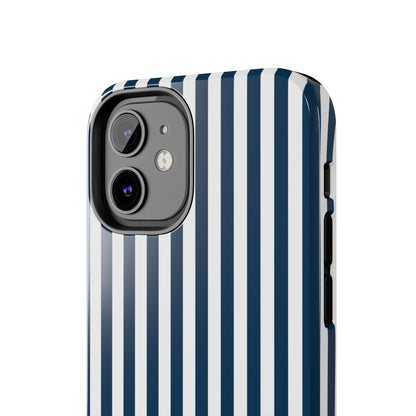 Navy Blue Stripes Tough Phone Case for iPhone and Samsung Galaxy