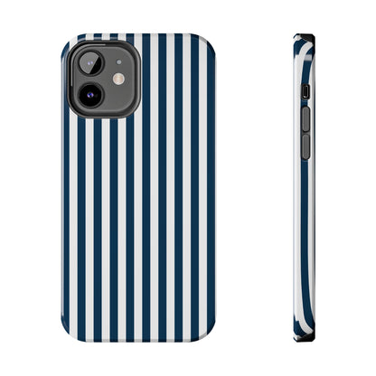 Navy Blue Stripes Tough Phone Case for iPhone and Samsung Galaxy