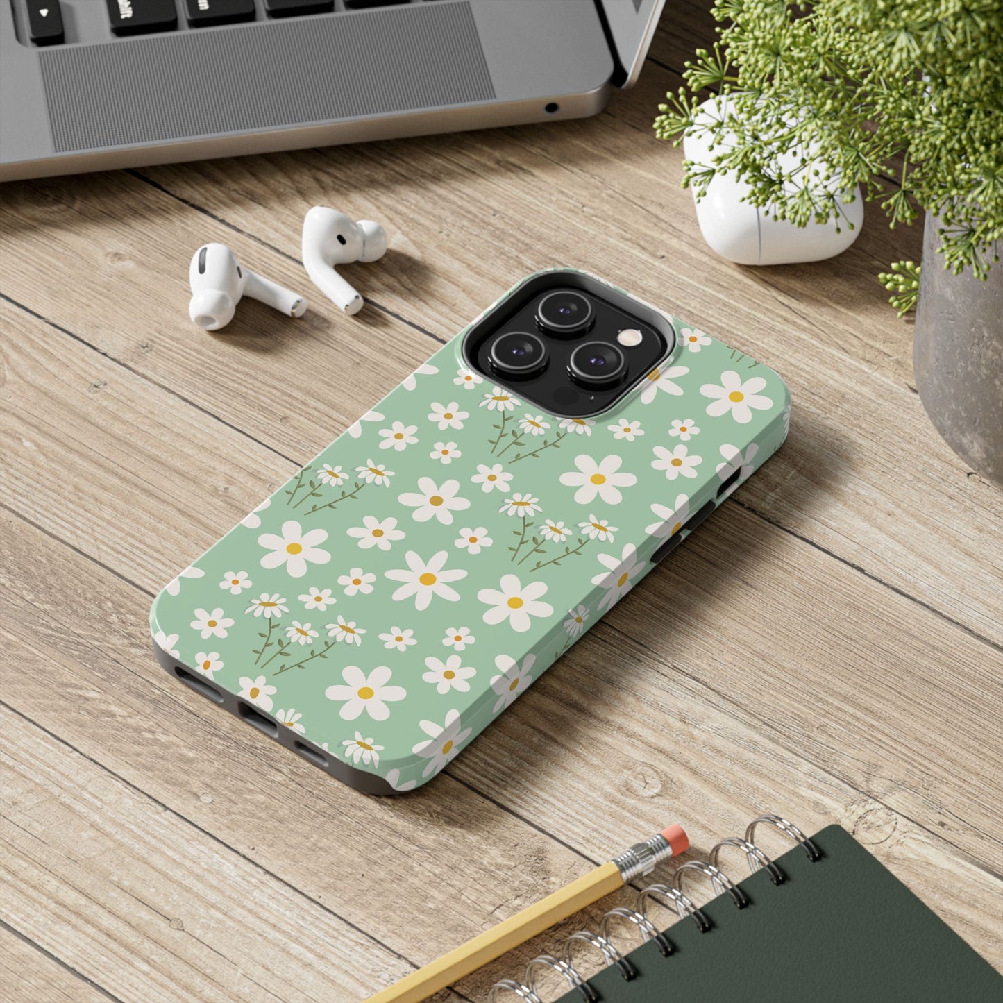 Mint Daisy Delight Tough Phone Case for iPhone and Samsung Galaxy