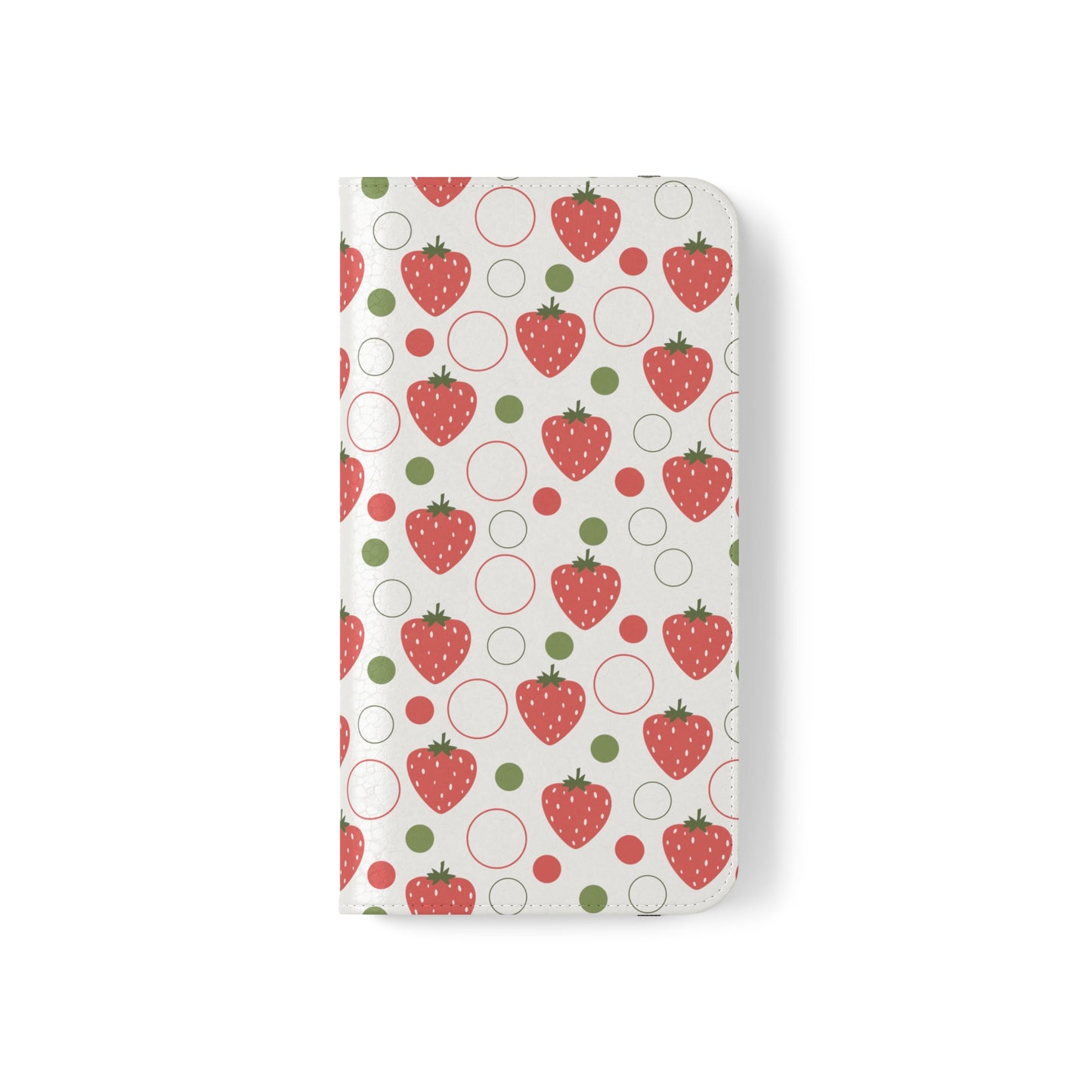 Red Strawberry Bubbles Flip Phone Case Cover with Pockets - Phone Case - Kristine Celestine