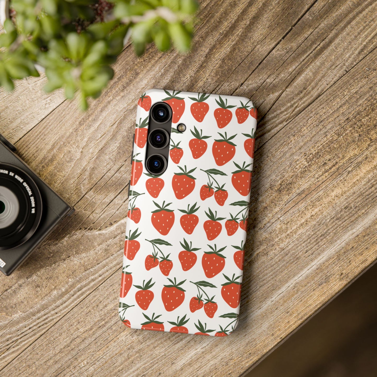 Tropical Strawberry Tough Phone Case for iPhone and Samsung Galaxy