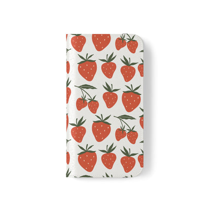 Tropical Strawberry Flip Phone Case Cover with Pockets - Phone Case - Printify - Kristine Celestine