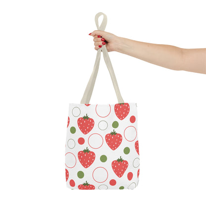 Red Strawberry Bubbles Tote Bag - Bags - Kristine Celestine