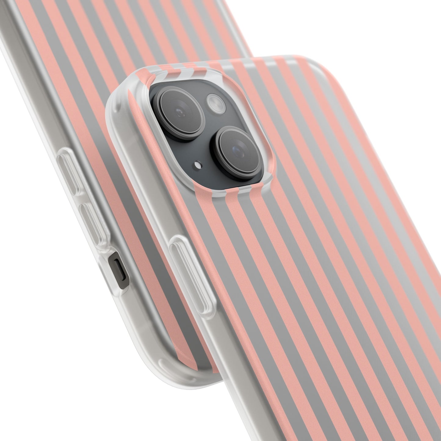 Coral Pink Stripes Flexible Phone Case iPhone Case Samsung Galaxy - Phone Case - Kristine Celestine