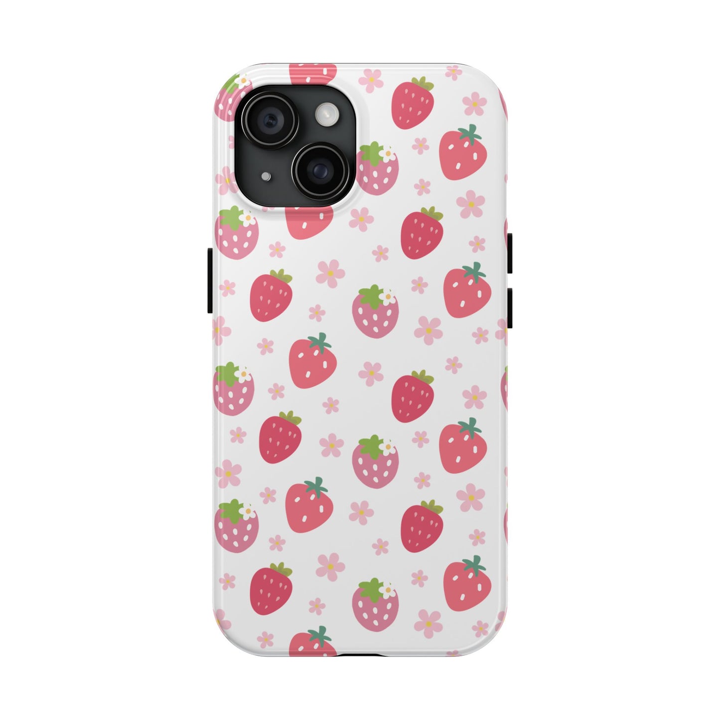 Strawberries and Daisies Tough Phone Case for iPhone and Samsung Galaxy