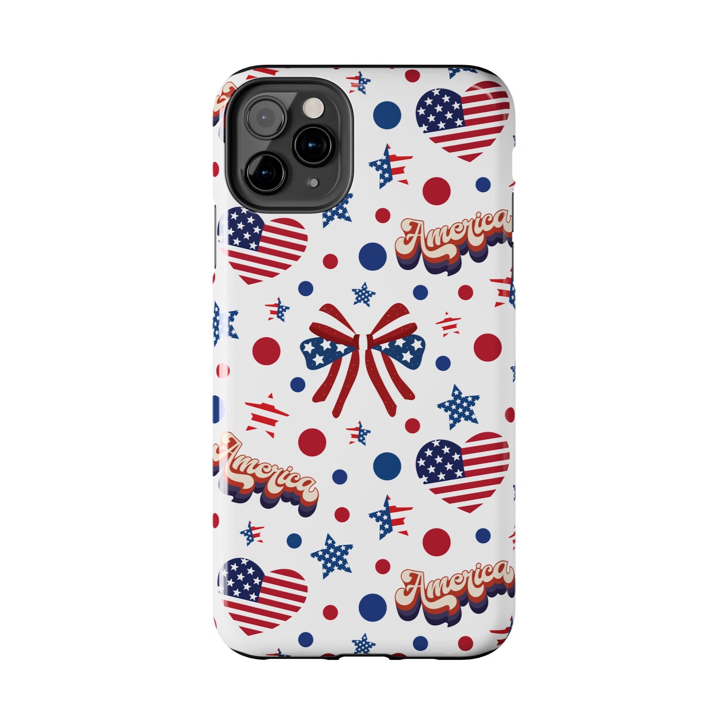 Coque de téléphone robuste America's Sweetheart and Bows pour iPhone et Samsung Galaxy