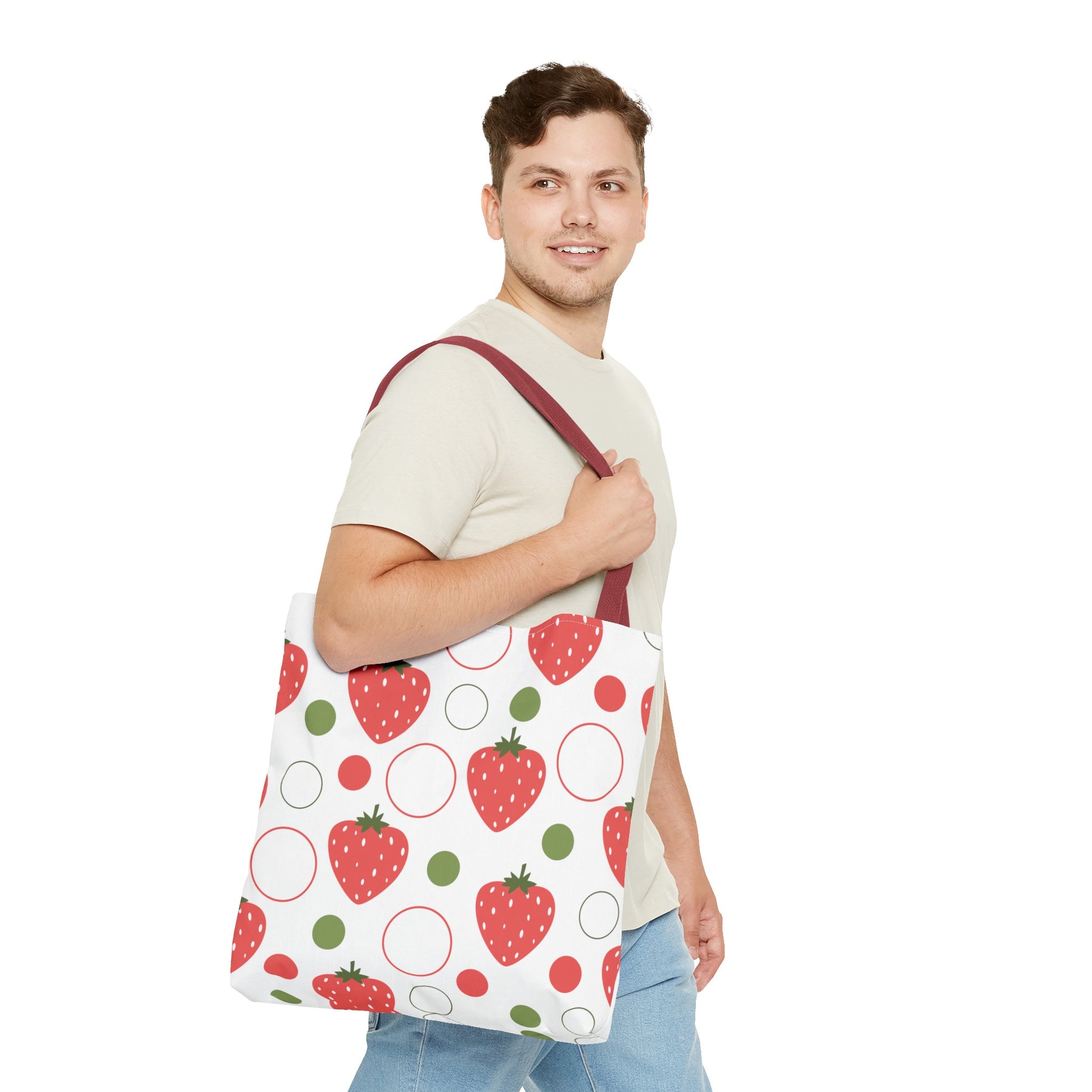 Red Strawberry Bubbles Tote Bag - Bags - Kristine Celestine