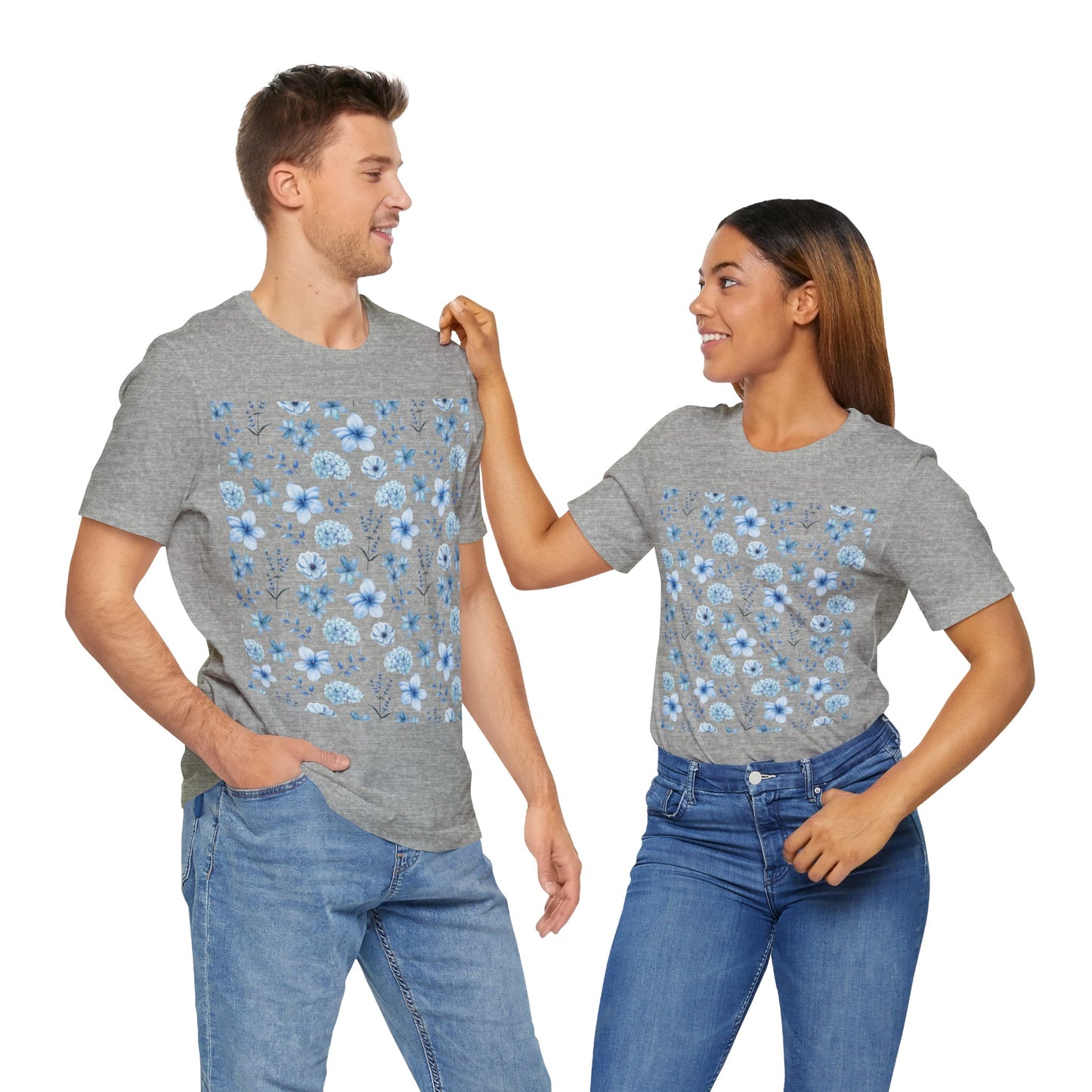 Snowy Blue Flowers T - Shirt - T - Shirt - Kristine Celestine