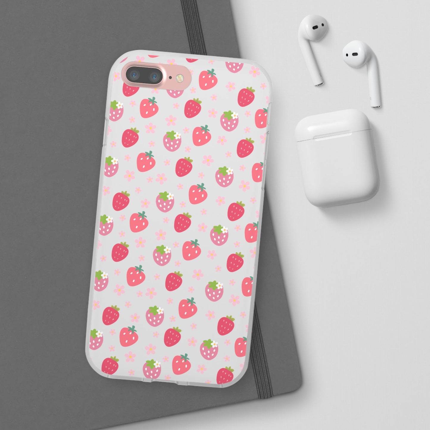 Strawberries and Daisies Flexible Phone Case iPhone Case Samsung Galaxy - Phone Case - Kristine Celestine