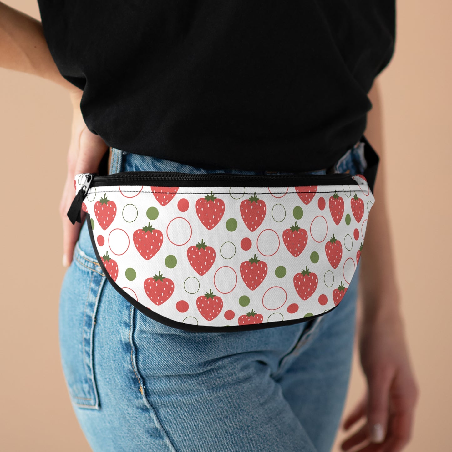 Red Strawberry Bubbles Fanny Pack Belt Bag Fun Fanny Bag Waist Pack Bum Bag