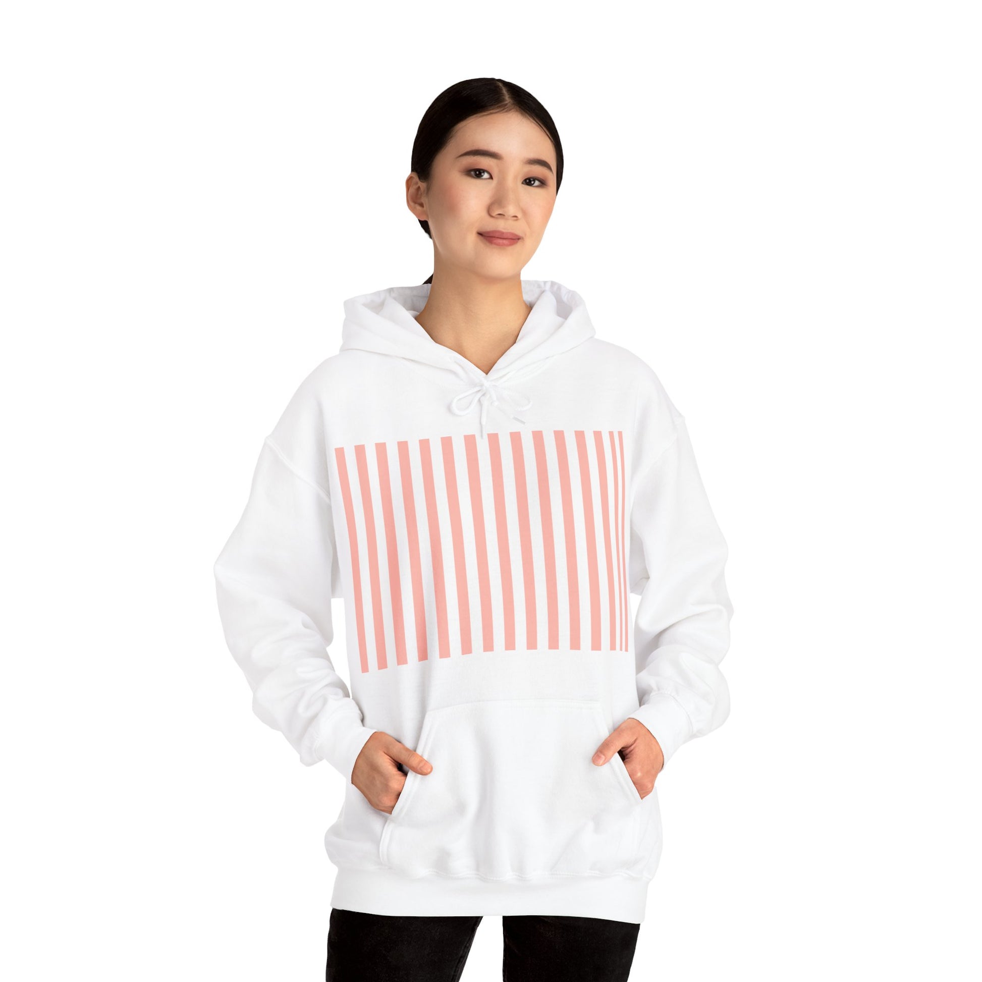 Coral Pink Stripes Hoodie - Hoodie - Kristine Celestine