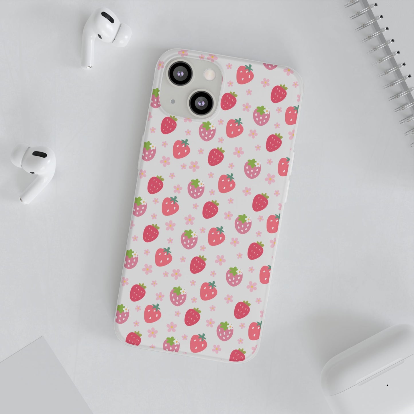 Strawberries and Daisies Flexible Phone Case iPhone Case Samsung Galaxy - Phone Case - Kristine Celestine