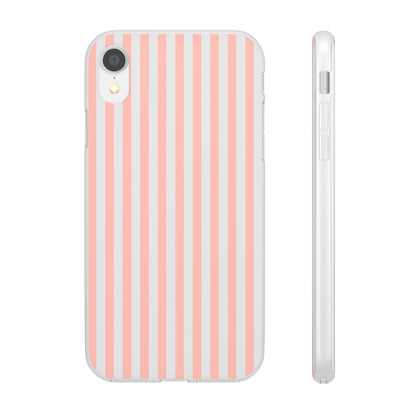 Coral Pink Stripes Flexible Phone Case iPhone Case Samsung Galaxy - Phone Case - Kristine Celestine