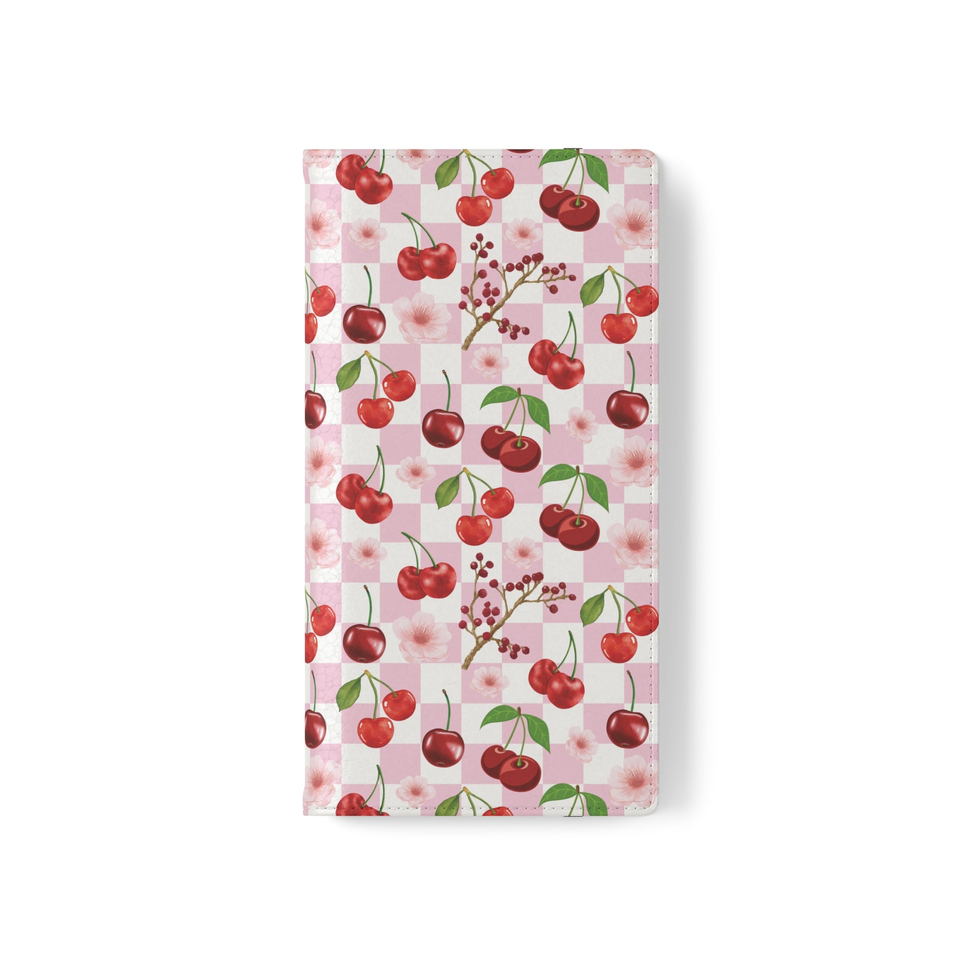 Cherry Checkerboard Flip Phone Case Cover with Pockets - Phone Case - Kristine Celestine