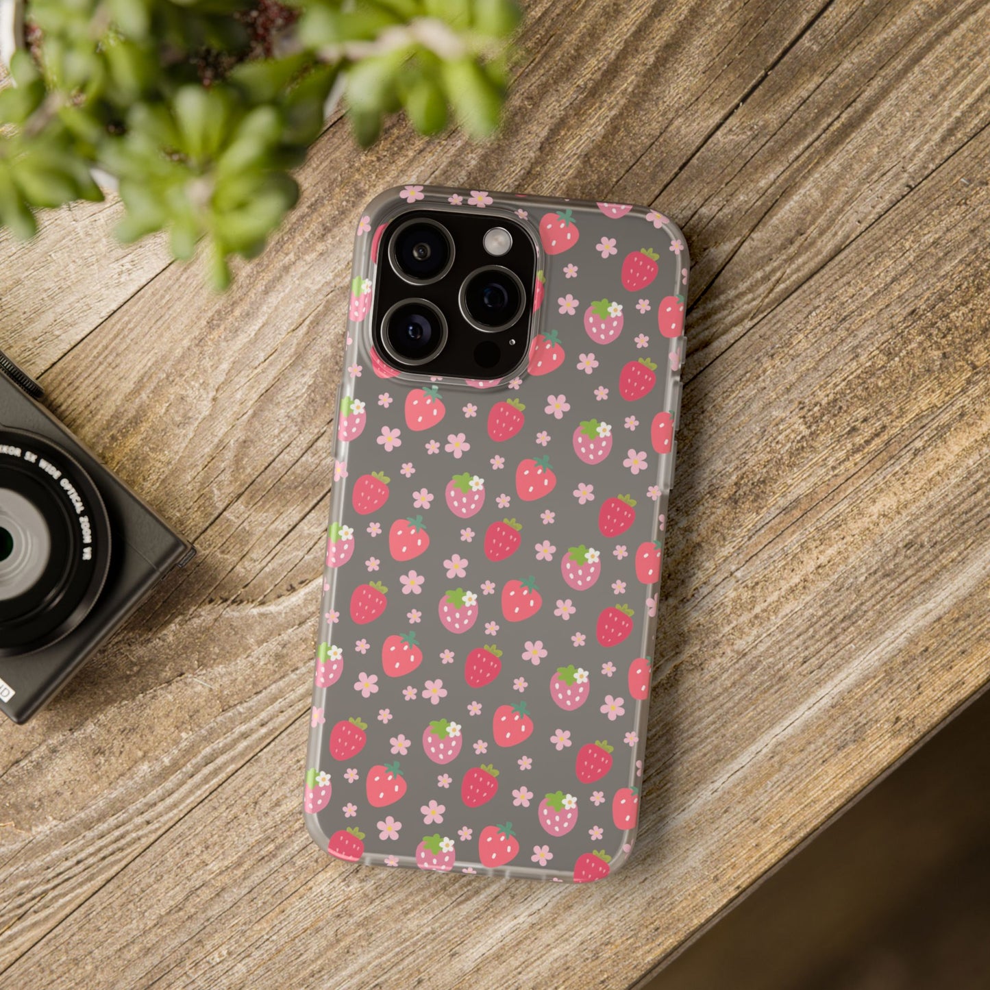 Strawberries and Daisies Flexible Phone Case iPhone Case Samsung Galaxy - Phone Case - Kristine Celestine