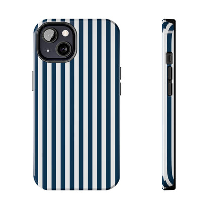 Navy Blue Stripes Tough Phone Case for iPhone and Samsung Galaxy