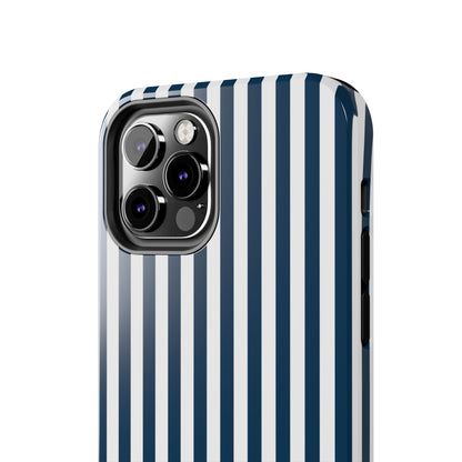 Navy Blue Stripes Tough Phone Case for iPhone and Samsung Galaxy