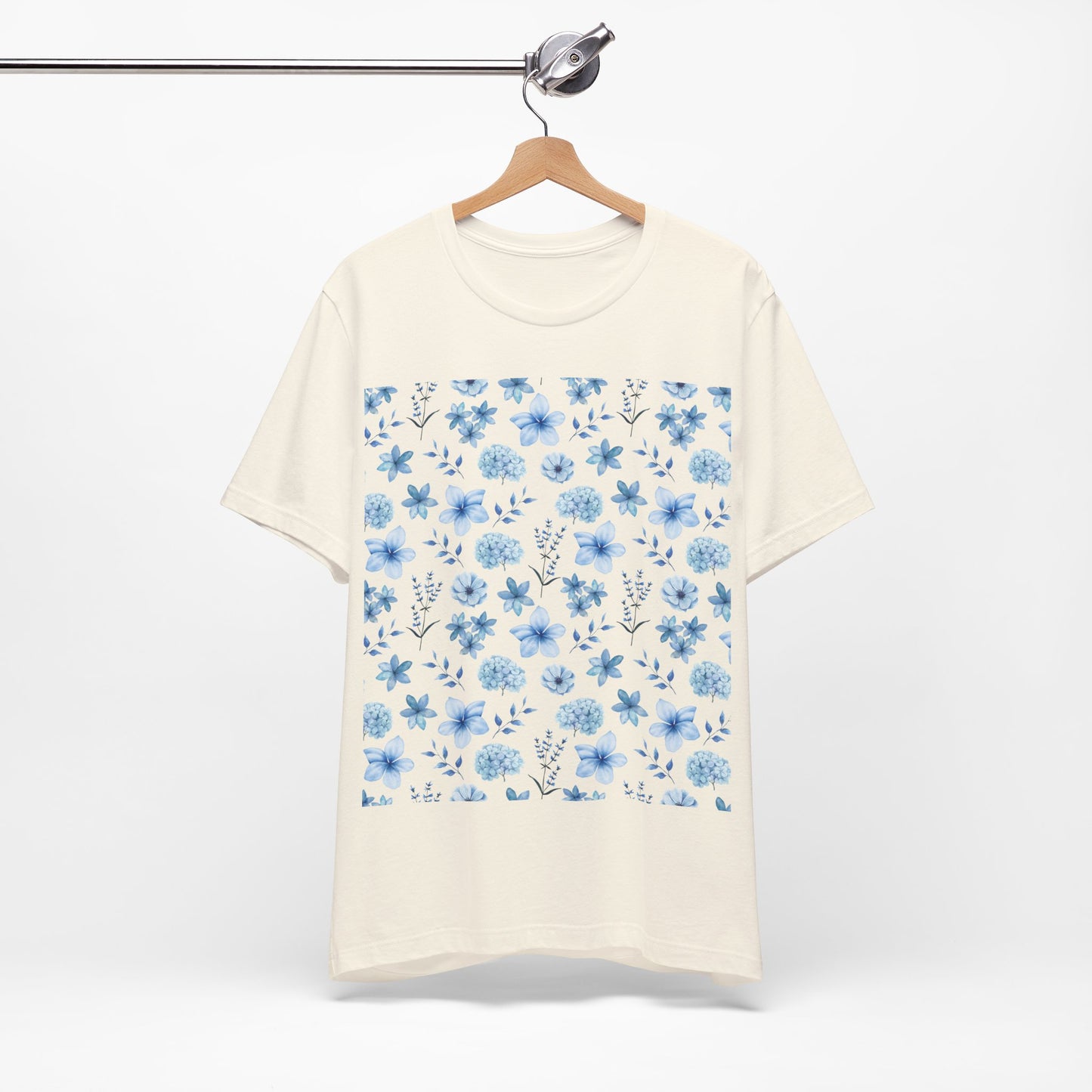 Snowy Blue Flowers Unisex Shirt - T - Shirt - Printify - Kristine Celestine