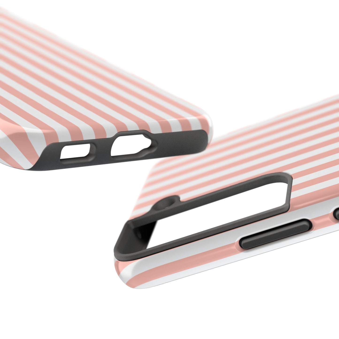 Coral Pink Stripes Tough Phone Case for iPhone and Samsung Galaxy