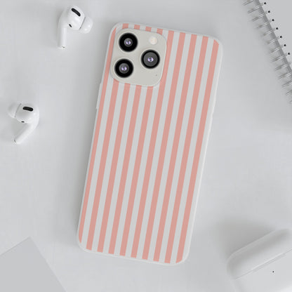 Coral Pink Stripes Flexible Phone Case iPhone Case Samsung Galaxy - Phone Case - Kristine Celestine