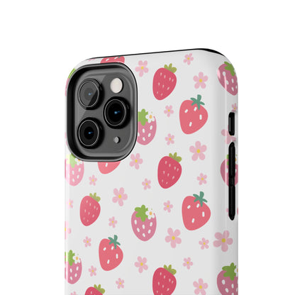 Strawberries and Daisies Tough Phone Case for iPhone and Samsung Galaxy