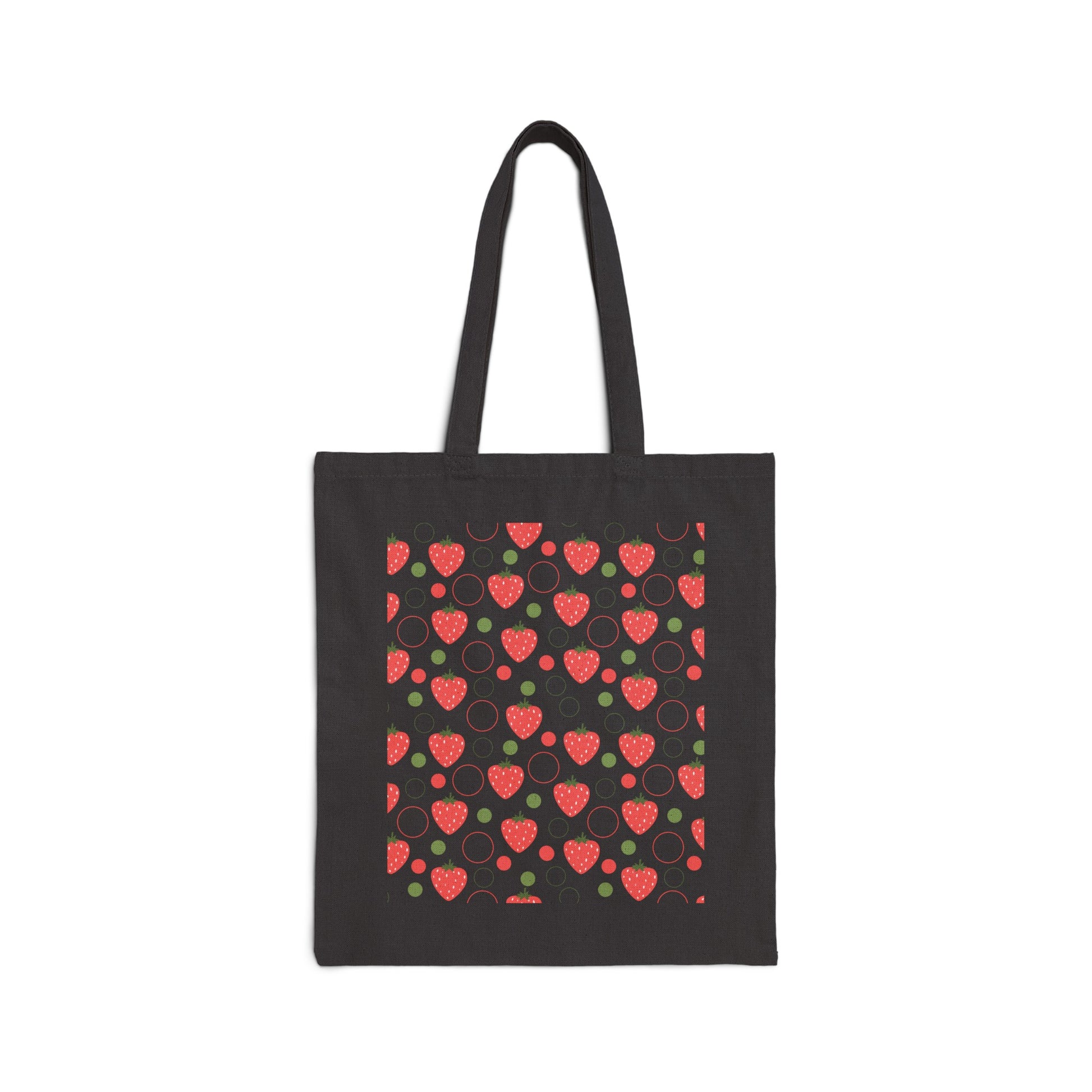 Red Strawberry Bubbles Cotton Canvas Tote Bag - Bags - Kristine Celestine