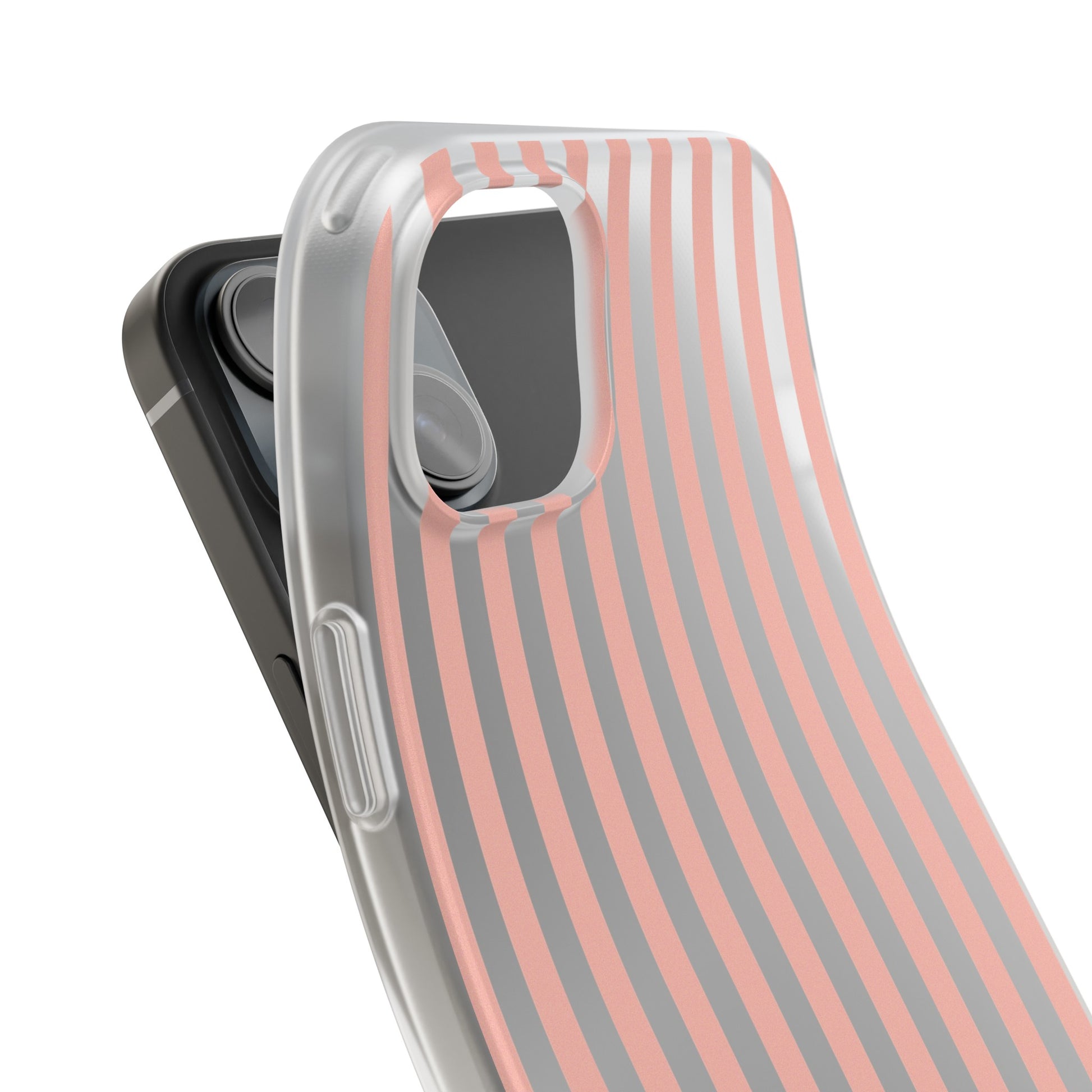 Coral Pink Stripes Flexible Phone Case iPhone Case Samsung Galaxy - Phone Case - Kristine Celestine