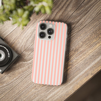 Coral Pink Stripes Flexible Phone Case iPhone Case Samsung Galaxy - Phone Case - Kristine Celestine