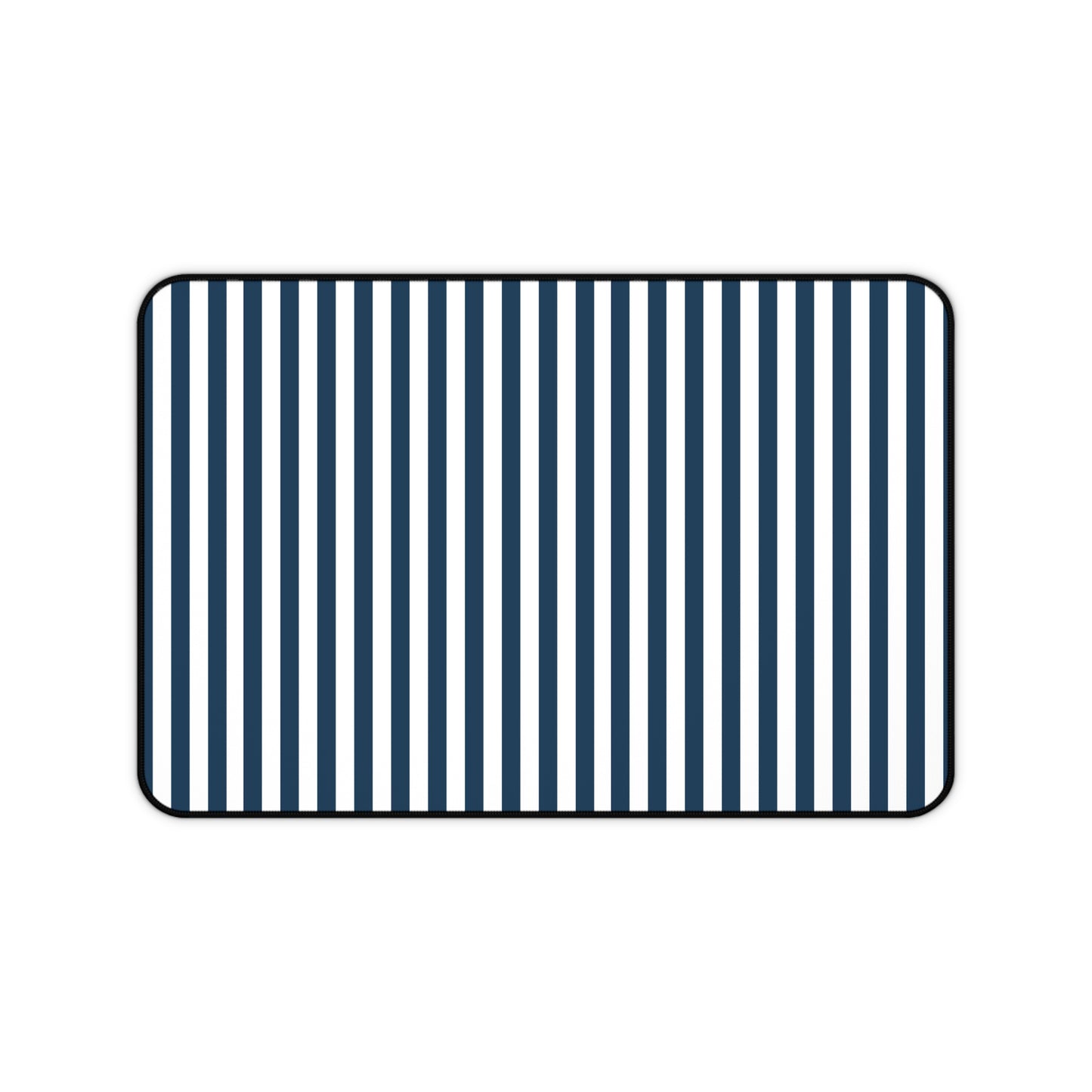 Navy Blue Stripes Desk Mat Royal Blue Stiped Computer Mat Classic Dark Blue Office Mat