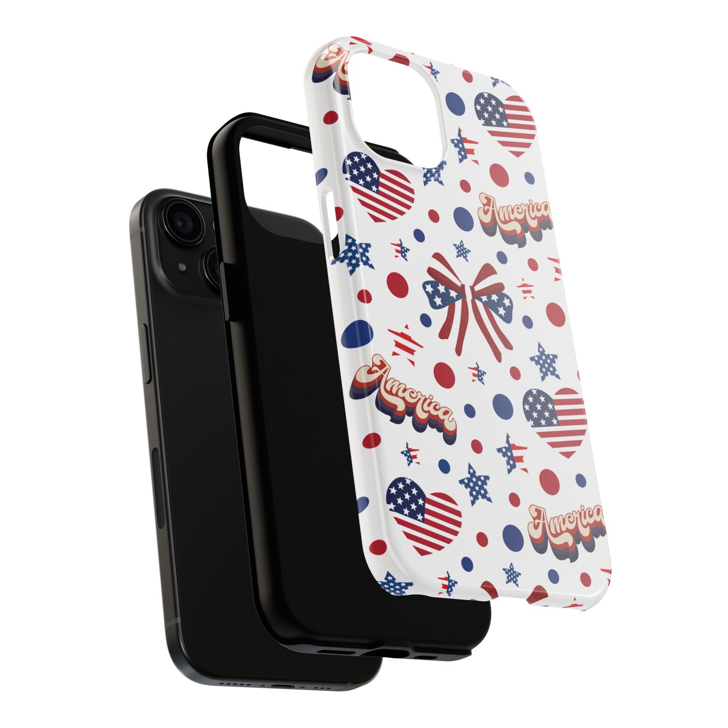 Coque de téléphone robuste America's Sweetheart and Bows pour iPhone et Samsung Galaxy