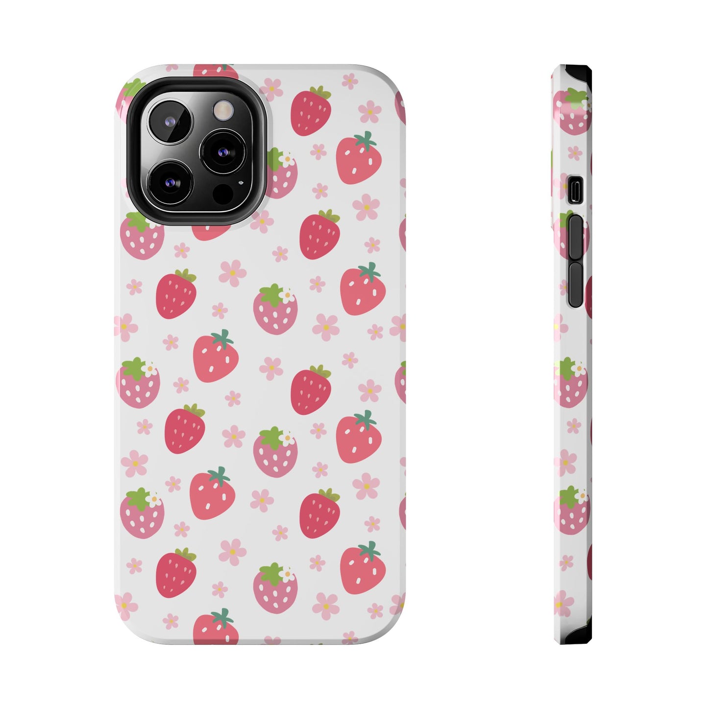 Strawberries and Daisies Tough Phone Case for iPhone and Samsung Galaxy