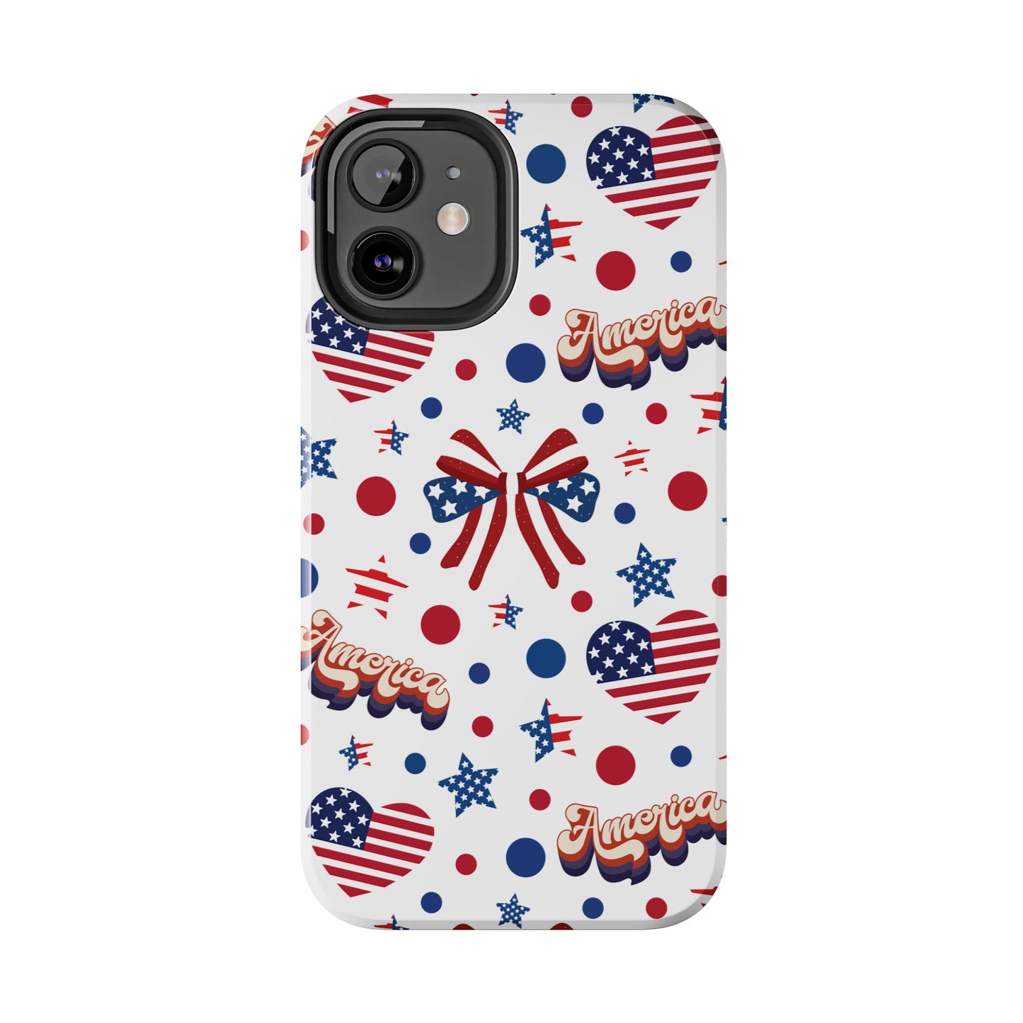 Coque de téléphone robuste America's Sweetheart and Bows pour iPhone et Samsung Galaxy