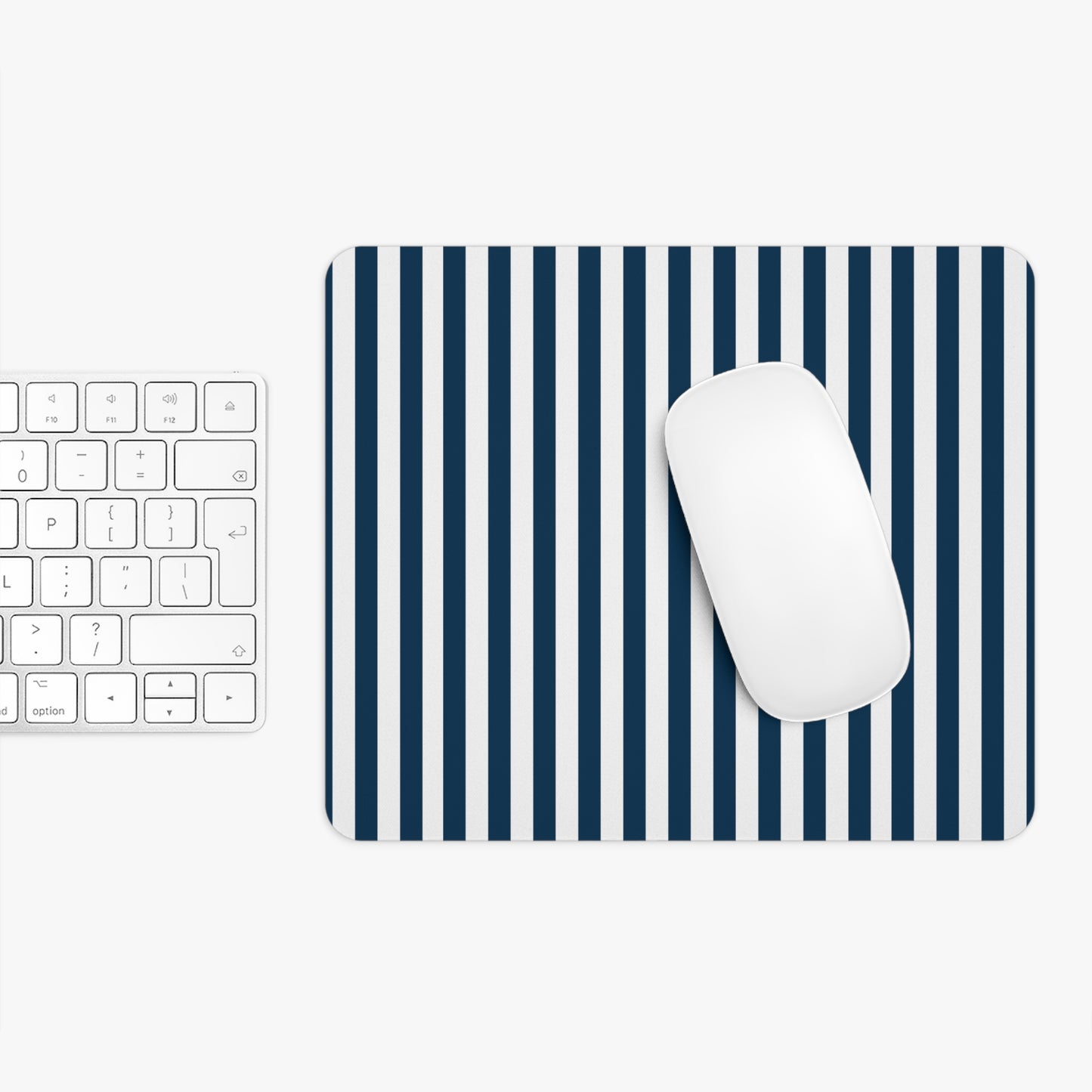 Navy Blue Stripes Mousepad Classic Royal Blue Desk Mat Dark Blue and White Striped Mouse Pad