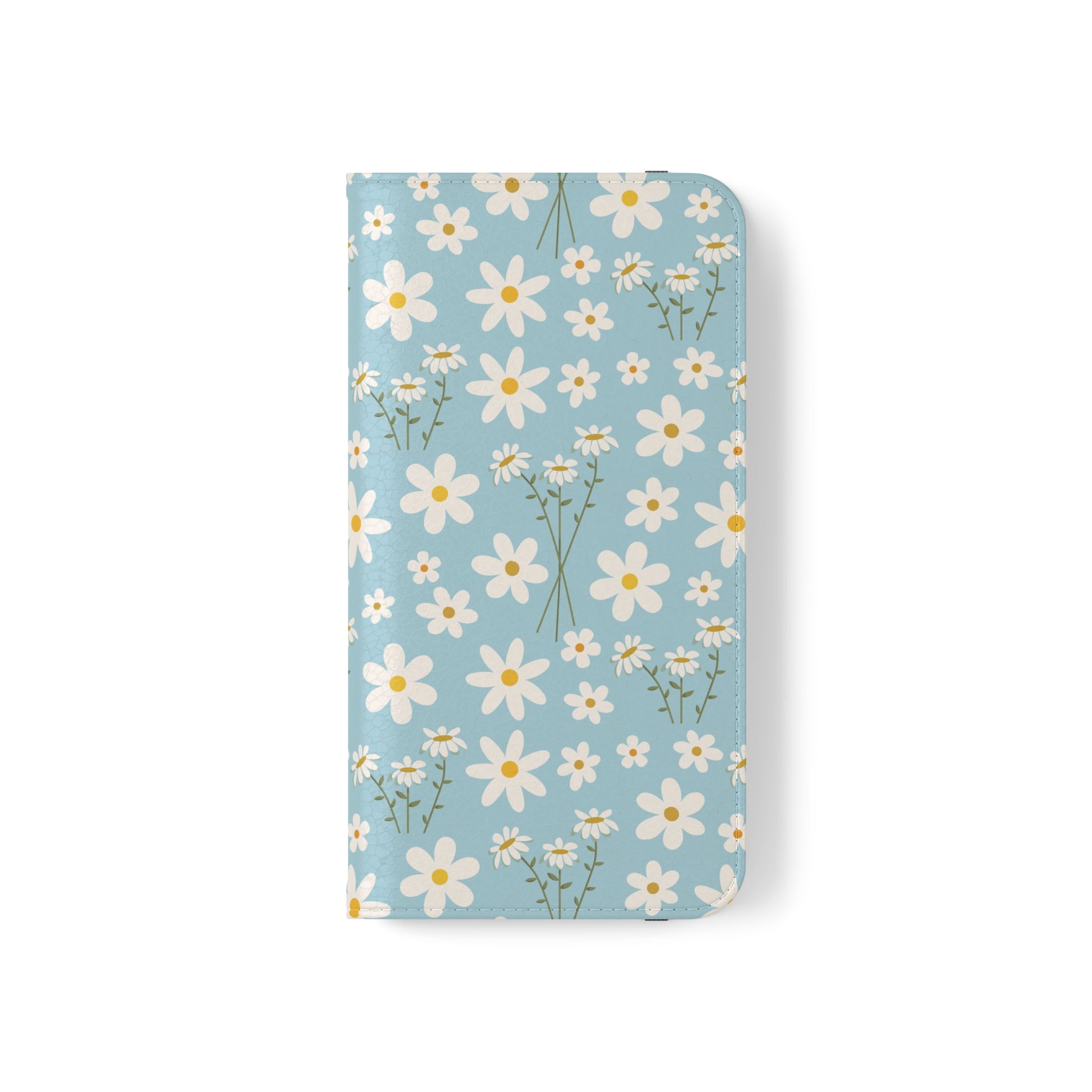 Sky Blue Daisy Flip Phone Case Cover with Pockets - Phone Case - Kristine Celestine