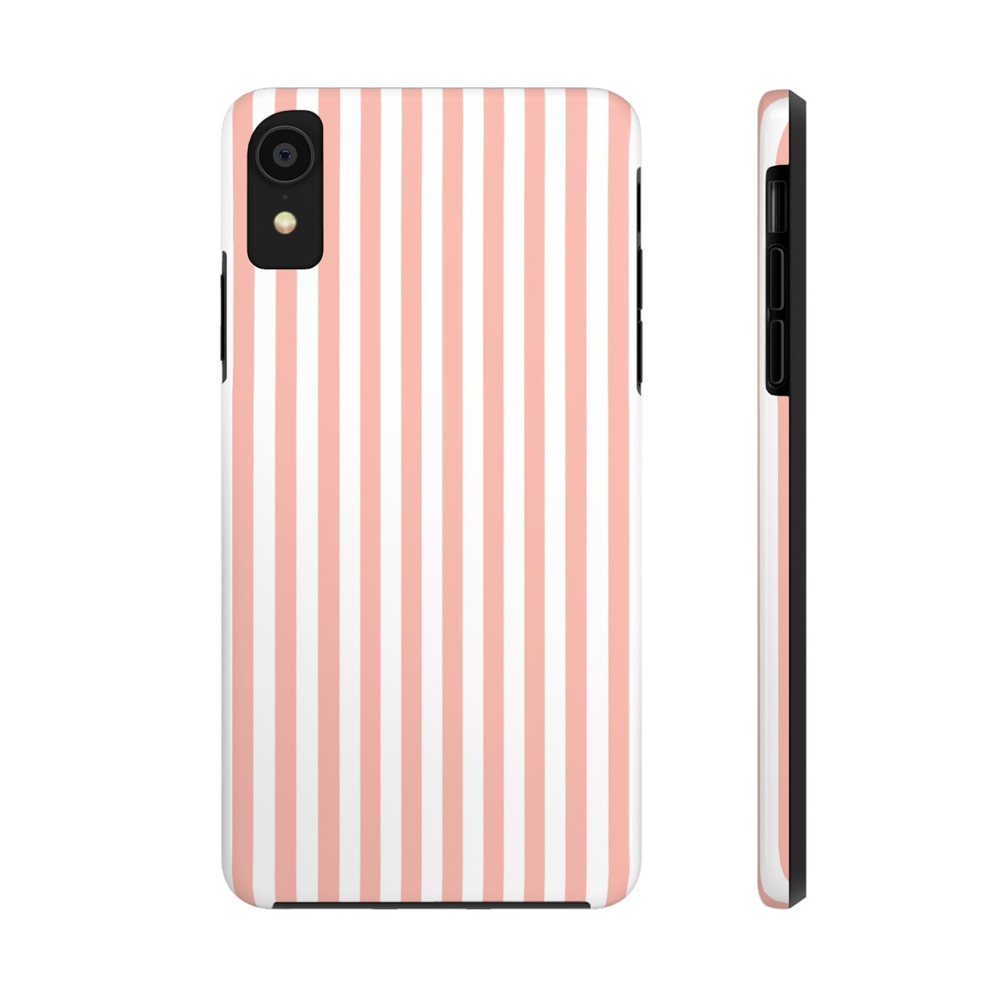 Coral Pink Stripes Tough Phone Case for iPhone and Samsung Galaxy