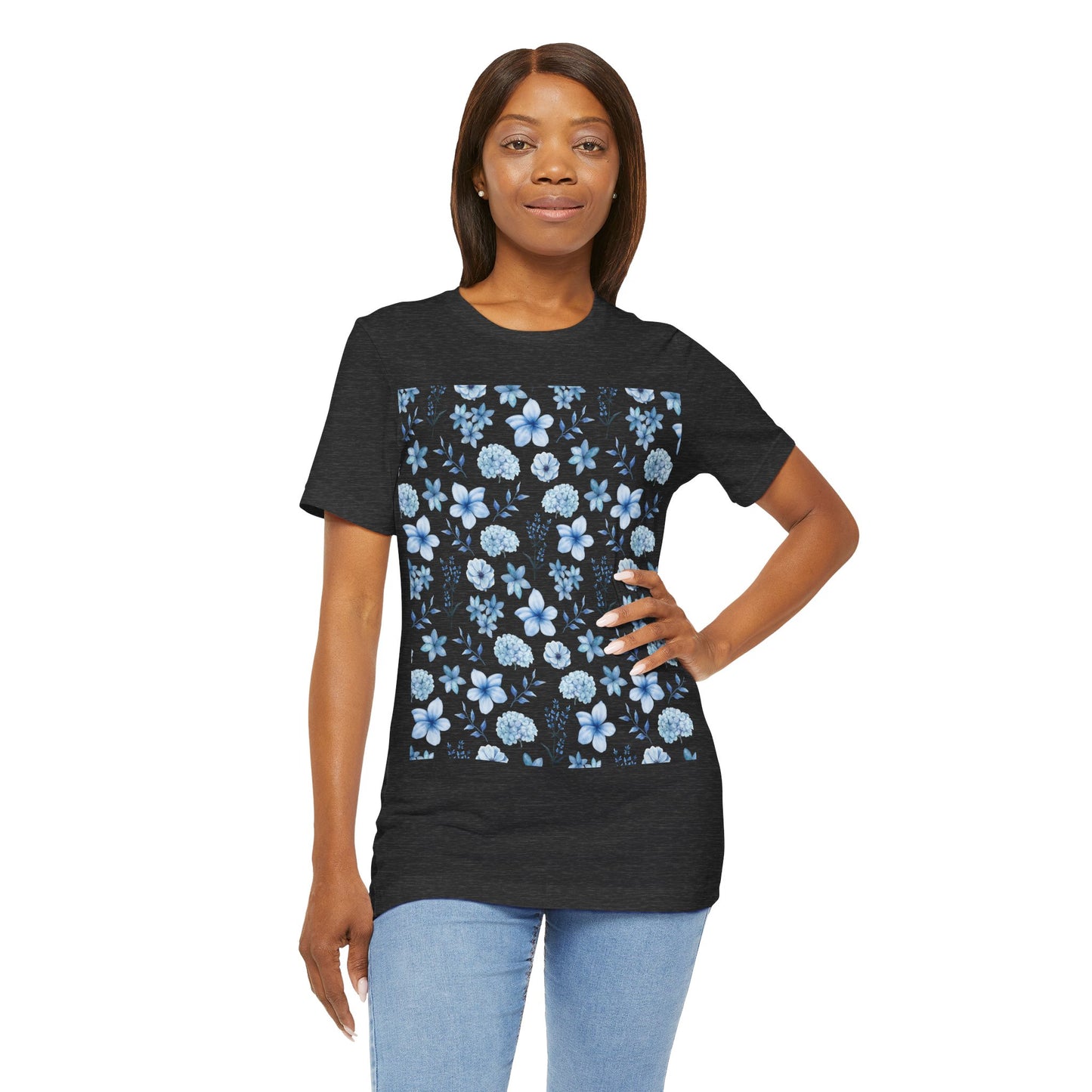 Snowy Blue Flowers T - Shirt - T - Shirt - Kristine Celestine