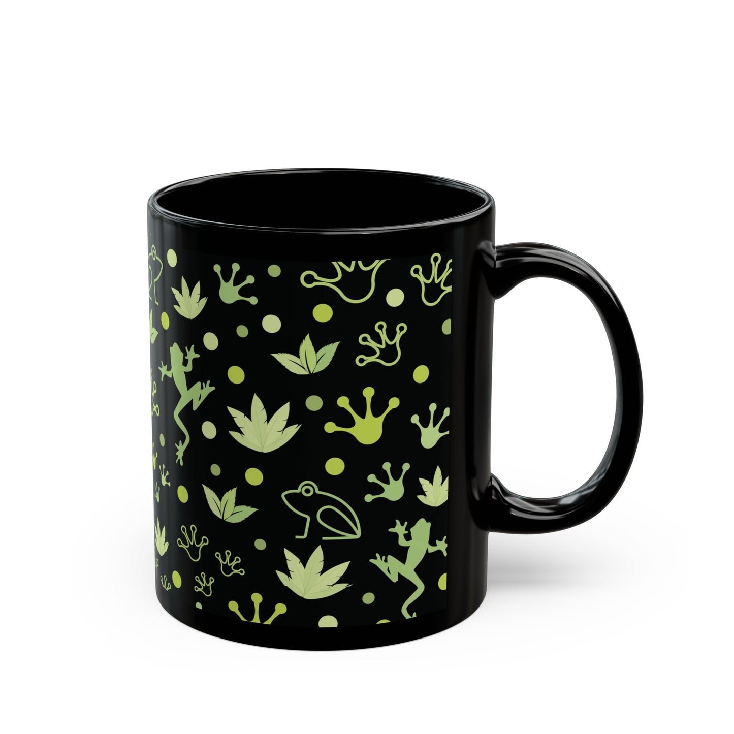 Froggy Black Mug Cool Summer Coffee Mug Tea Cup Spring Ceramic Mug