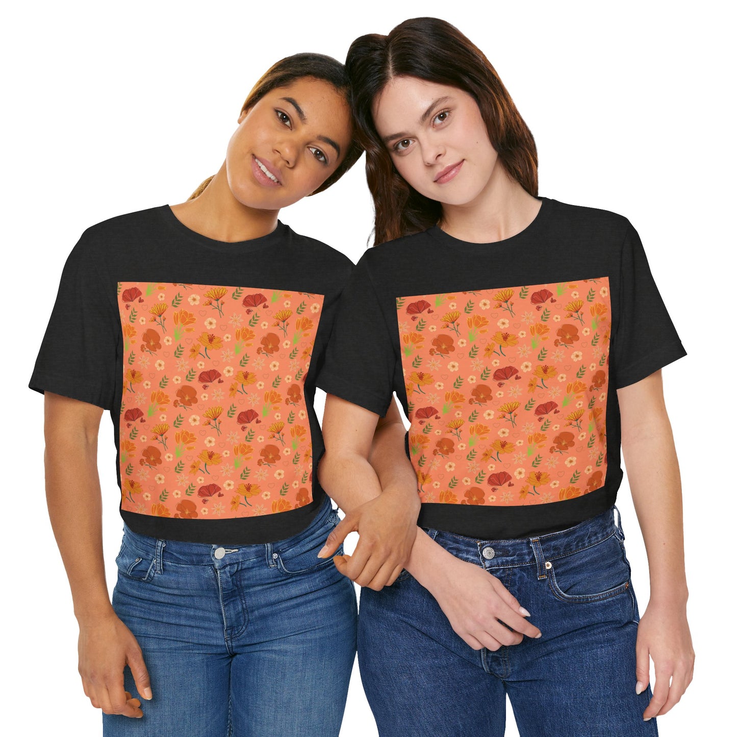 Coral Peach Meadow T - Shirt - T - Shirt - Kristine Celestine