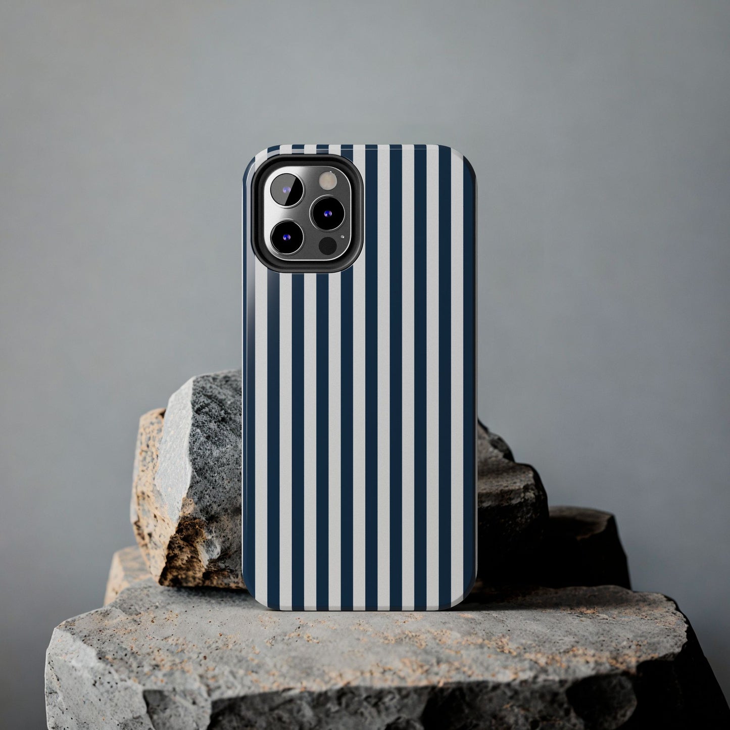 Navy Blue Stripes Tough Phone Case for iPhone and Samsung Galaxy