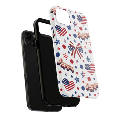 Coque de téléphone robuste America's Sweetheart and Bows pour iPhone et Samsung Galaxy