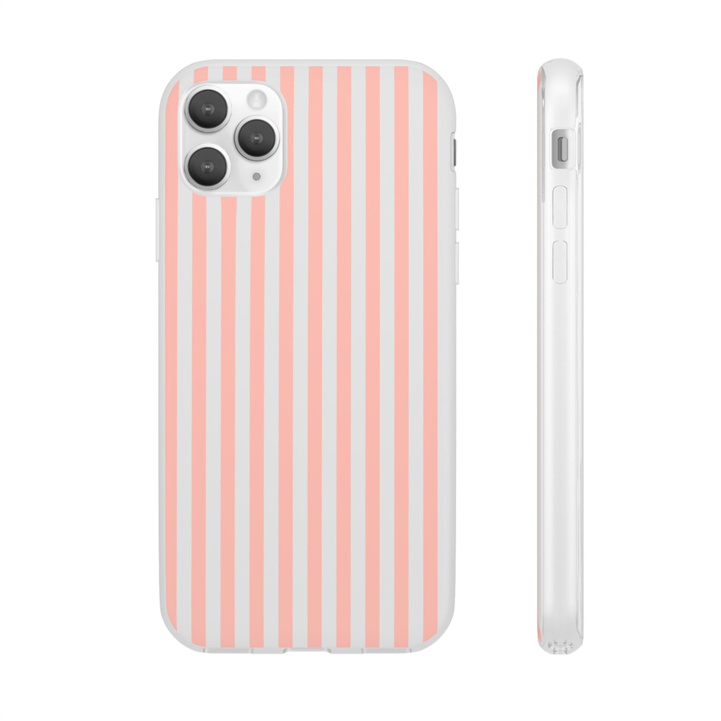 Coral Pink Stripes Flexible Phone Case iPhone Case Samsung Galaxy - Phone Case - Kristine Celestine