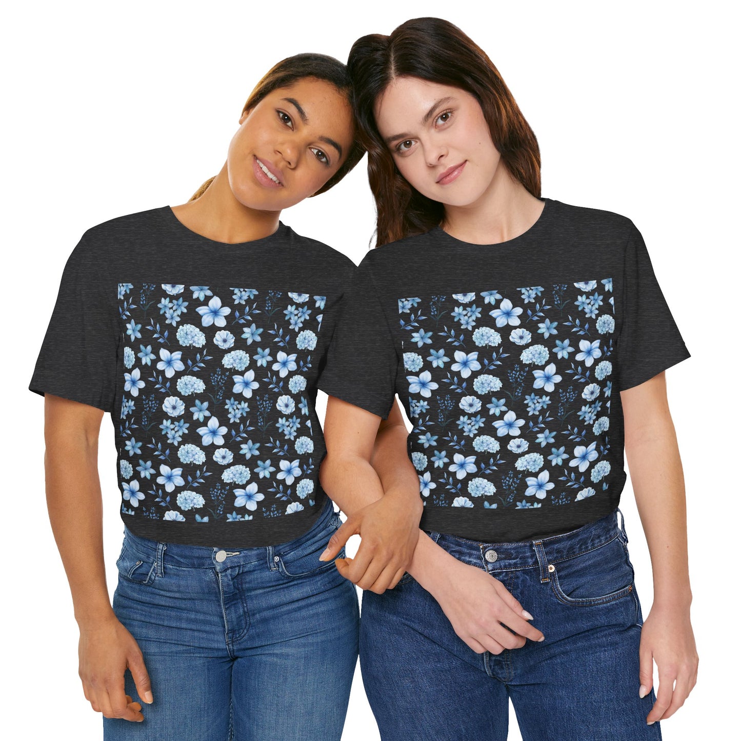 Snowy Blue Flowers T - Shirt - T - Shirt - Kristine Celestine