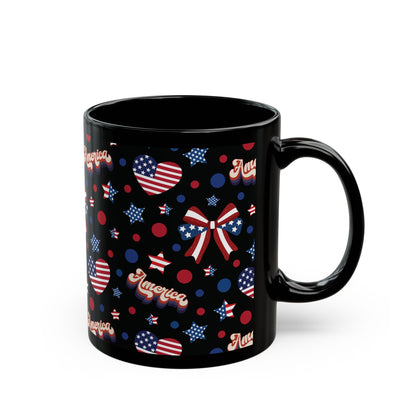 America's Sweetheart and Bows Black Mug Cool Summer Coffee Mug Tea Cup Spring Ceramic Mug