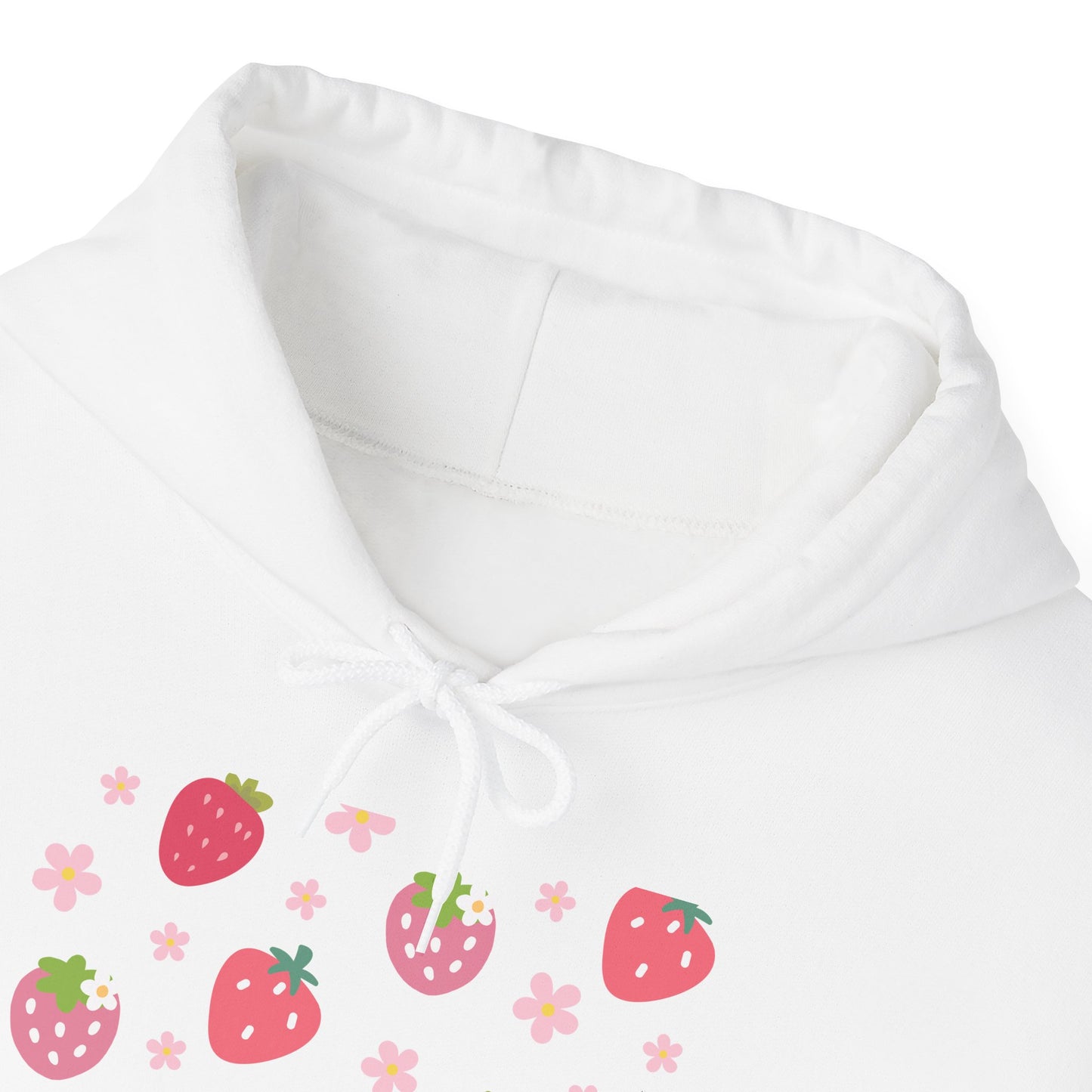 Strawberries and Daisies Hoodie Cute Strawberry Fruit Hooded Sweatshirt Pink and Red Strawberry Daisy - Hoodie - Kristine Celestine