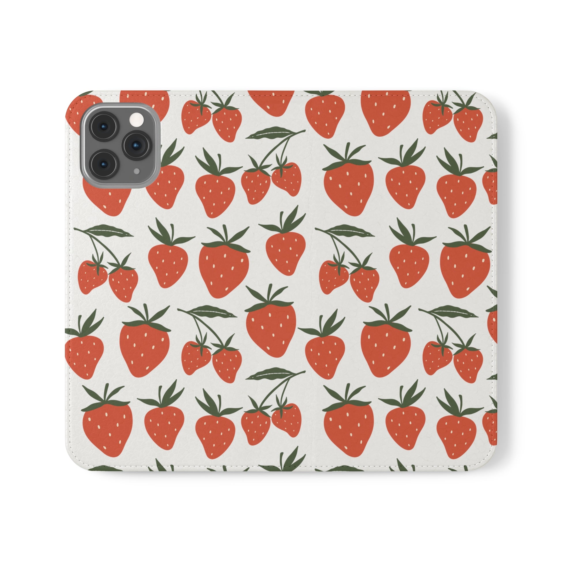 Tropical Strawberry Flip Phone Case Cover with Pockets - Phone Case - Printify - Kristine Celestine